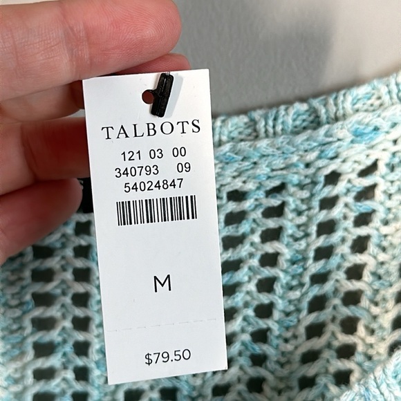 NWT Talbots Open Stitch Space Dyed Long Sleeve Ribbed Sweater Size M - Picture 9 of 10